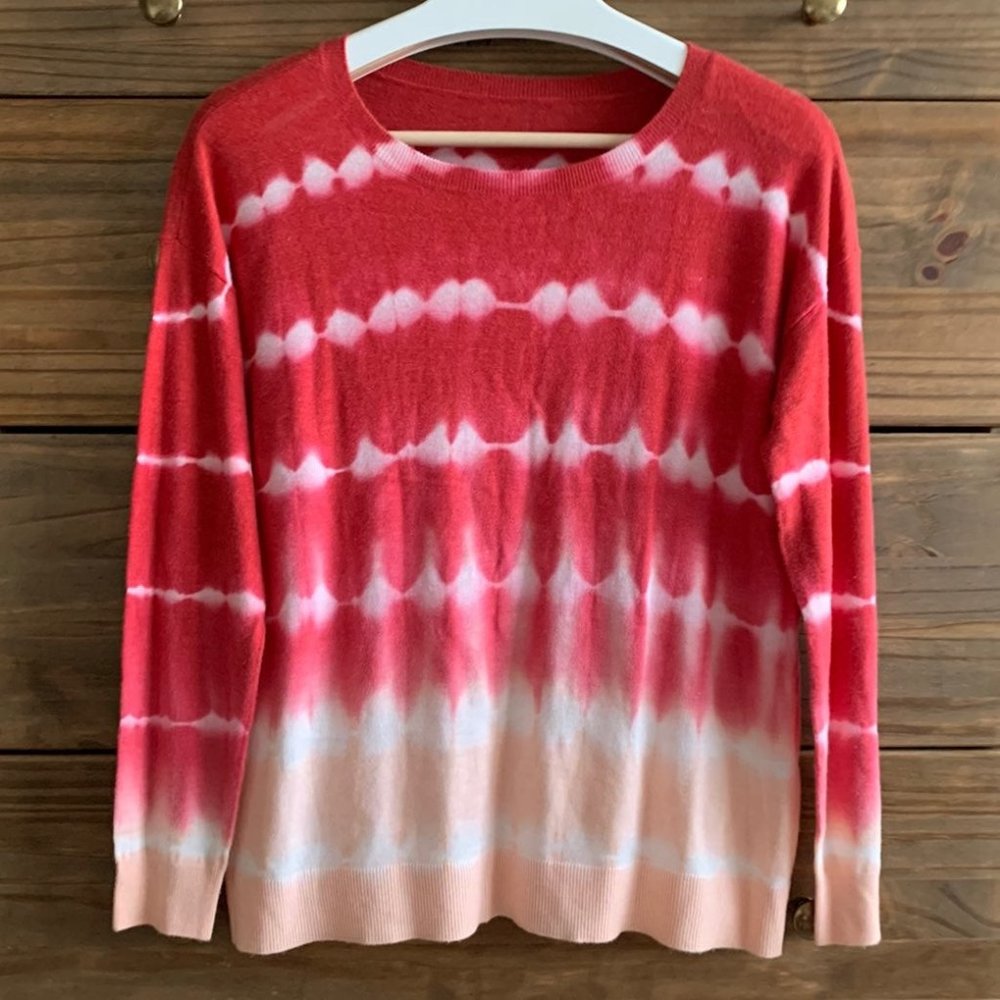 Red Tie-Dye Crew Neck Sweater S